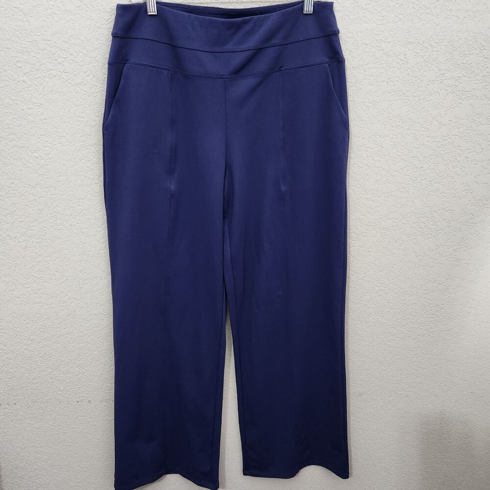 G4Free Leggings Womens XL Navy Blue Stretchy Wide-Leg Pants Active Yoga Pants